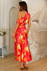 Lakeside Retreat Satin-Maxikleid Rosa