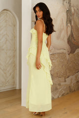 Leuchtendes Göttinnen-Maxikleid Limette