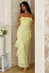 Leuchtendes Göttinnen-Maxikleid Limette