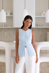Ocean Eyes Weste Oberteil Blau