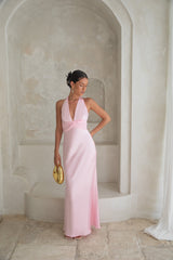 Destinations Neckholder Maxikleid Pink