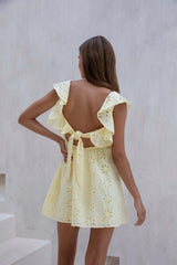 True Blooms Mini Dress Gelb