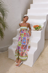 Bohemian Maxikleid mit Aufdruck