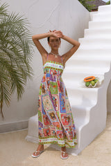 Bohemian Maxikleid mit Aufdruck