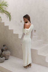 Cool Daze Maxikleid aus Strick mit langen Ärmeln, Farbe Butter