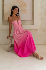 Maxikleid „Caramel Latte“ in Pink