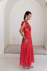 Maxikleid „Sonnenuntergangs-Picknick“ Pink