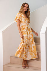 Because Of You Maxikleid Orange
