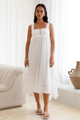 Restful Escape Midi-Kleid Weiß