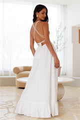 Crystal Clarity Maxikleid Weiß