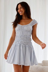 Ozean-Atem-Minikleid Blau