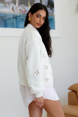 Cove Morning Strickjacke Weiß
