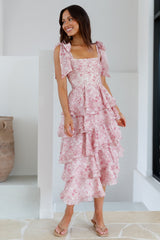 Poetry At Dawn Midikleid Rosa