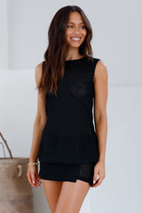 Verliebtes Neckholder-Top Schwarz