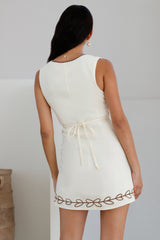 Quiet Dreamer Mini-Kleid Creme