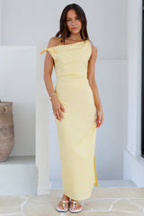 Maxikleid aus Leinen "Arctic Allure" Zitrone