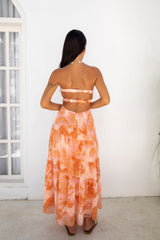 Sienna trägerloses Maxikleid Orange