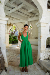 All The Girls Leinen-Maxikleid Grün
