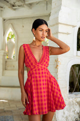 FORTUNATE ONE Sonnenuntergangs-Picknick-Minikleid Pink