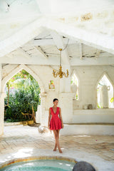 FORTUNATE ONE Sonnenuntergangs-Picknick-Minikleid Pink