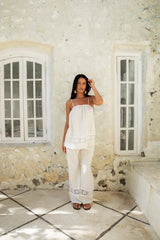 Coastal Tour Leinen-Top Beige