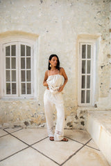 Coastal Tour Leinenhose Beige