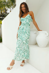 Billowy Blooms Maxikleid Grün