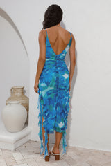 Curiosity Midi-Kleid Blau