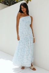 Maxikleid "Fully Focused" mit One-Shoulder-Träger, Blau