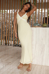Gemustertes Maxikleid Gelb