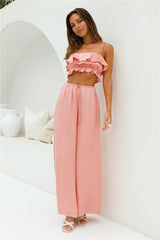 Coral Cove Satin Cropped Top Orange