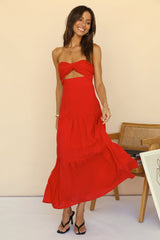 Frei fallendes Maxikleid Rot