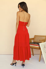 Frei fallendes Maxikleid Rot