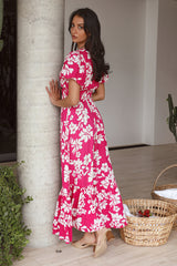 Maxikleid "Blumen pflanzen" Rosa