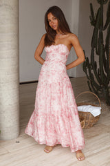 Essence Trägerloses Maxikleid Rosa