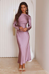 Forget Me Not Maxikleid aus Satin Lila