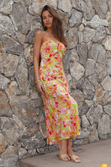 Seerosen Maxikleid Orange