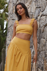 Mango Trees Crop Top Senf