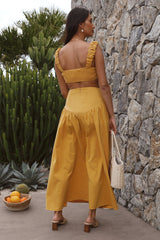 Mango Trees Crop Top Senf