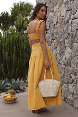 Mango Trees Crop Top Senf