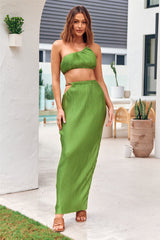 Mitternacht Anziehungskraft Crop Top Grün
