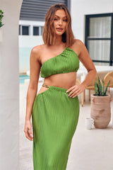Mitternacht Anziehungskraft Crop Top Grün