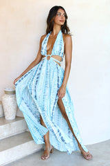 Süßes Azure Maxikleid Blau