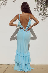 RUNAWAY THE LABEL Namari Maxikleid Hellblau