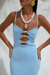 RUNAWAY THE LABEL Normani Midikleid Eisblau