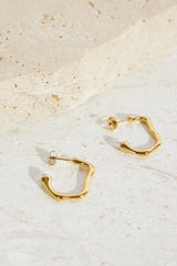 18K vergoldete Fashion Edge Creolen Gold