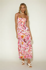 Abendessen-Date Maxikleid Blumenmuster