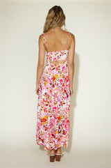 Abendessen-Date Maxikleid Blumenmuster