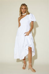 Erdbeer Daiquiri Maxikleid Weiß