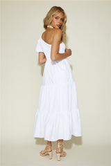 Erdbeer Daiquiri Maxikleid Weiß